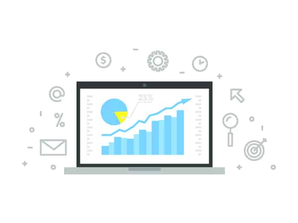 Référencement naturel Besancon, Dijon, Paris et Lyon - graphique de courbes statistiques